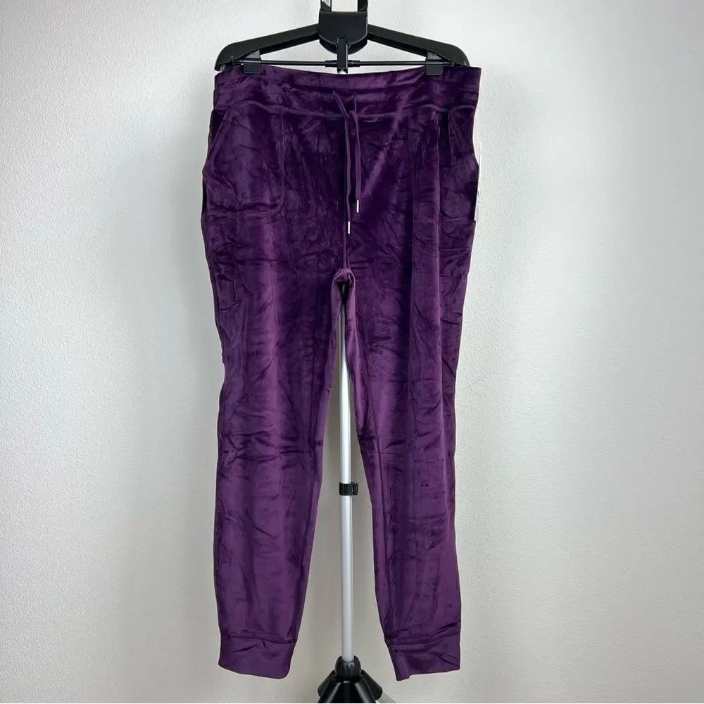 NWT 32 Degrees Heat Velour Joggers Women XXL Purple Lounge Pants Soft‎ Cozy